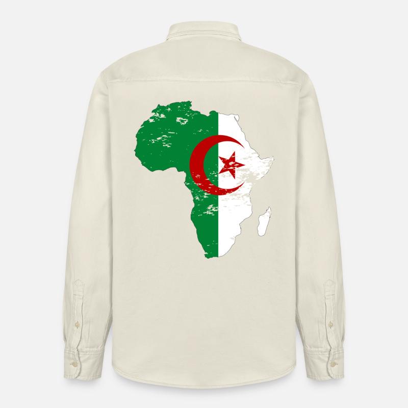 Pavillon Algérien Afrique - Chemise unisexe coupe décontractée bio Stanley/Stella - écru doux