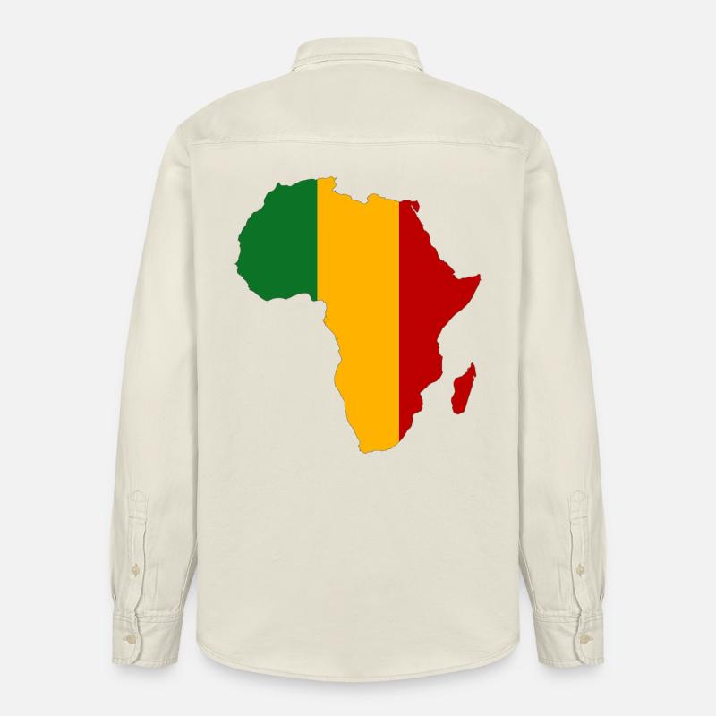 Mali Drapeau Afrique - Chemise unisexe coupe décontractée bio Stanley/Stella - écru doux