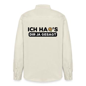 Ich habs dir ja gesagt Bitcoin Crypto Kryptowährun - Relaxed Fit Unisex Organic Hemd von Stanley/Stella - Natur - Hinten - AI Model Male 178 light (178cm)