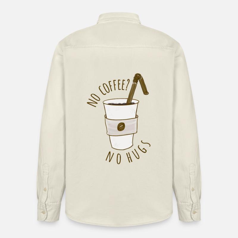 Pas de café? - Chemise unisexe coupe décontractée bio Stanley/Stella - écru doux