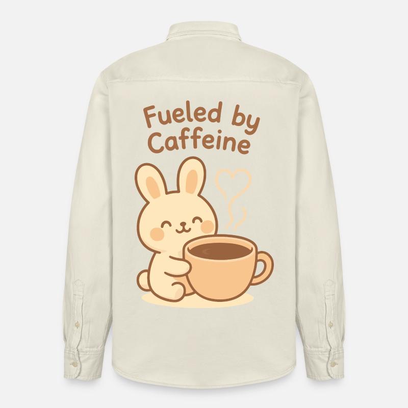 Angetrieben von Caffeine Bunny - Relaxed Fit Unisex Organic Hemd von Stanley/Stella - Natur