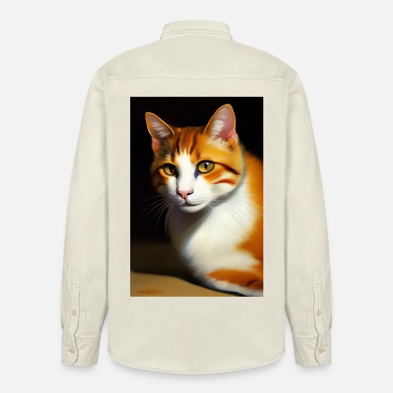 Image du chat - Chemise unisexe coupe décontractée bio Stanley/Stella - écru doux