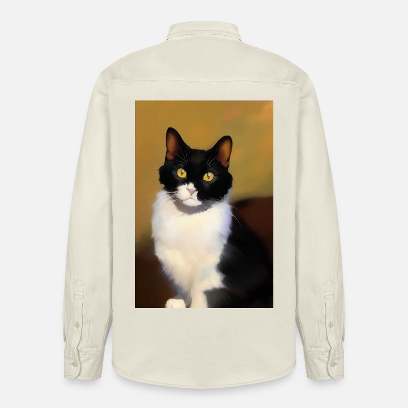 Image du chat - Chemise unisexe coupe décontractée bio Stanley/Stella - écru doux