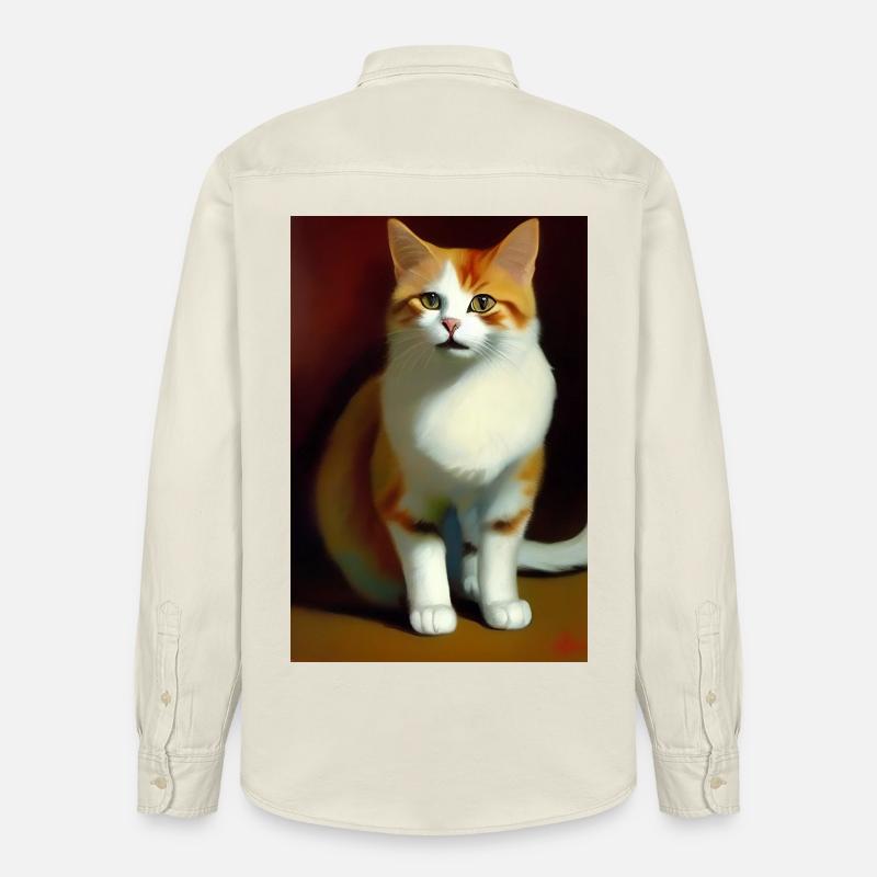 Image du chat - Chemise unisexe coupe décontractée bio Stanley/Stella - écru doux