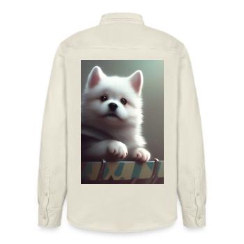 Chien - Chemise unisexe coupe décontractée bio Stanley/Stella - écru doux - Dos - AI Model Male 178 light (178cm)