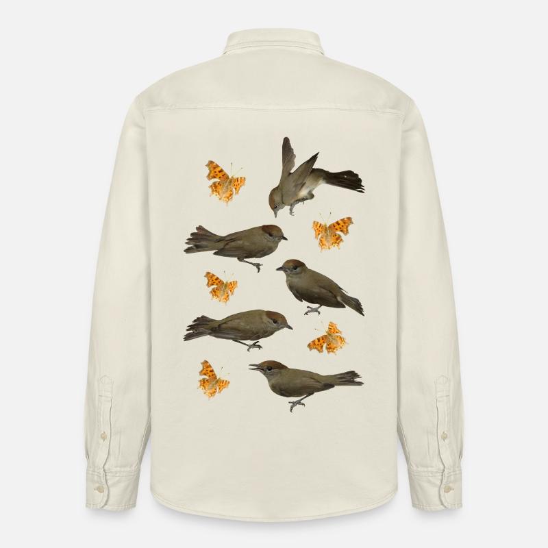 Blackcap with C-butterfly - Relaxed Fit Unisex Organic Shirt by Stanley/Stella - soft Ecru