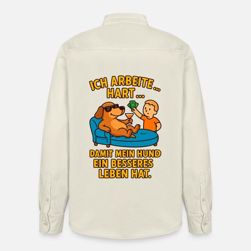 Hundeliebe durch harte Arbeit - Relaxed Fit Unisex Organic Hemd von Stanley/Stella - Natur