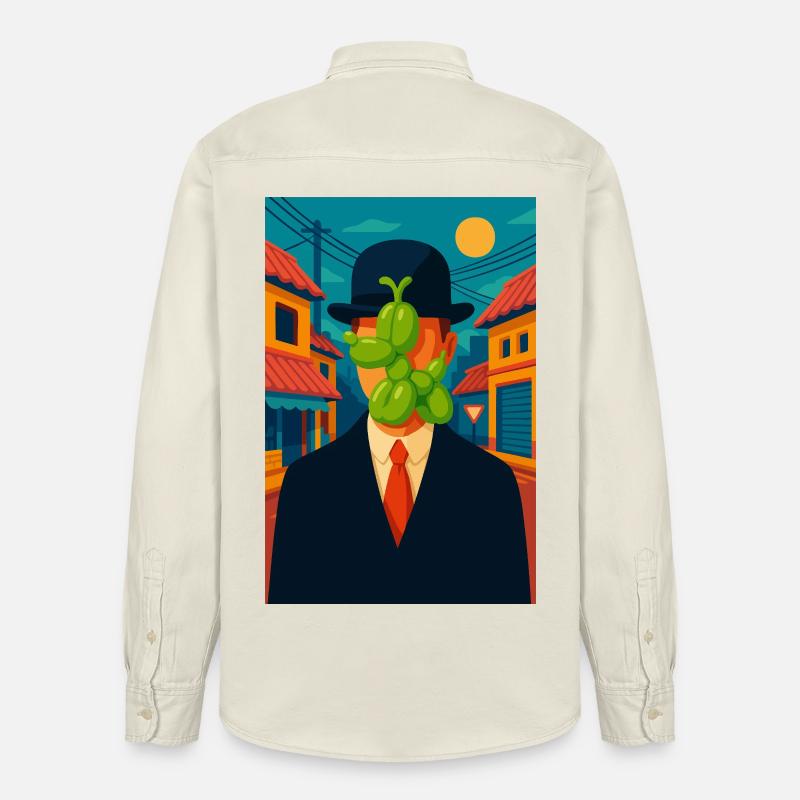 Mann (mit einem geschwollenen Hund) - Relaxed Fit Unisex Organic Hemd von Stanley/Stella - Natur