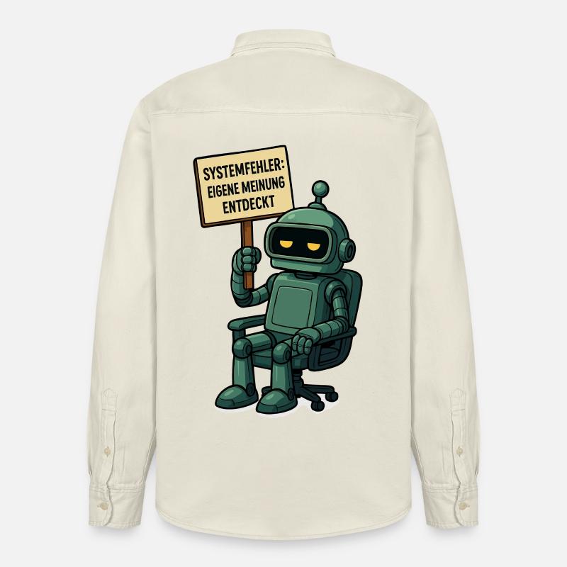 Systemfehler entdeckt – Denk selbst! Roboter - Relaxed Fit Unisex Organic Hemd von Stanley/Stella - Natur