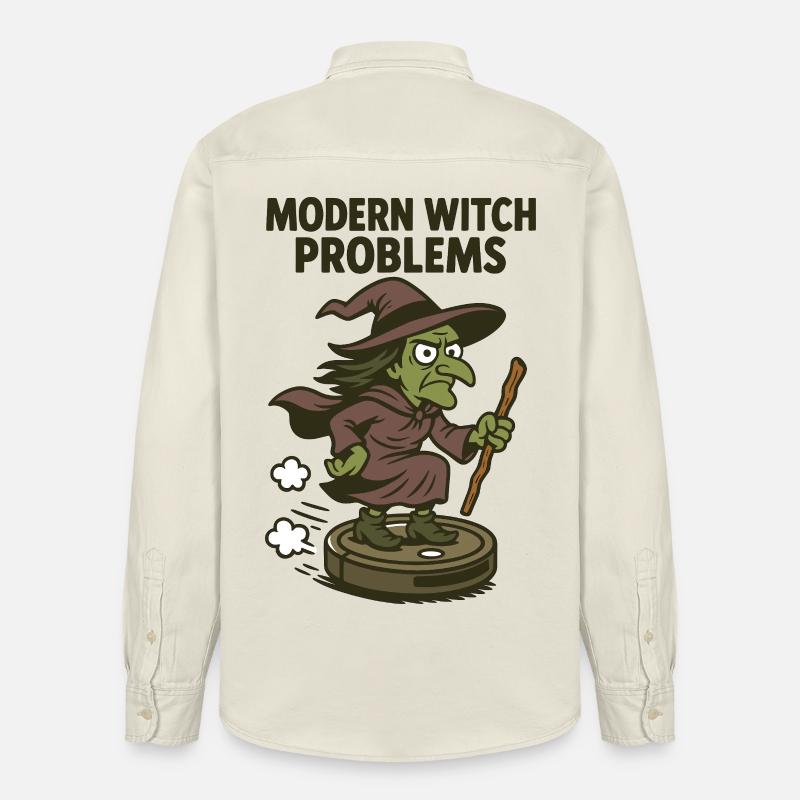 Modern Witch Problems – Funny Witch Design - Relaxed Fit Unisex Organic Shirt by Stanley/Stella - soft Ecru