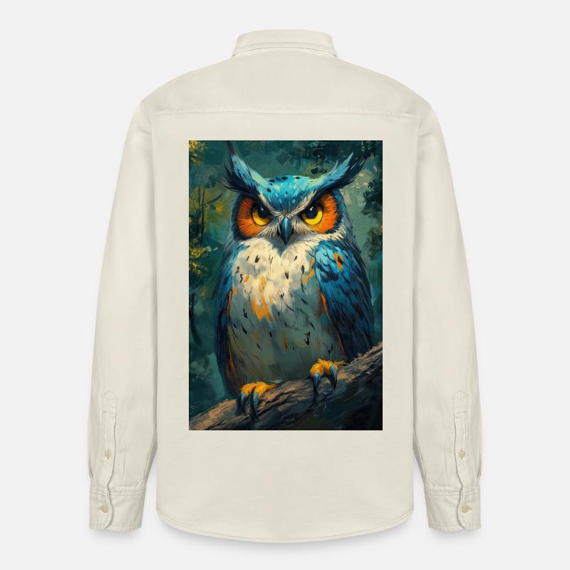 Illustration einer Eule - Relaxed Fit Unisex Organic Hemd von Stanley/Stella - Natur
