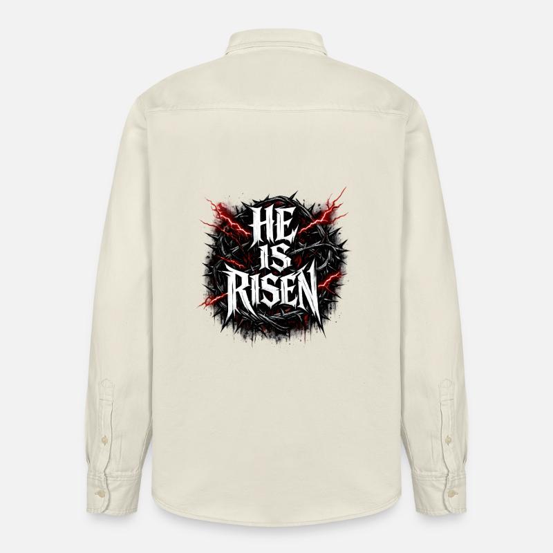 he is risen  - Relaxed Fit Unisex Organic Hemd von Stanley/Stella - Natur