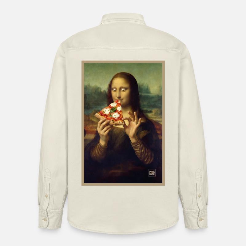 Mona Lisa isst Pizza - Relaxed Fit Unisex Organic Hemd von Stanley/Stella - Natur