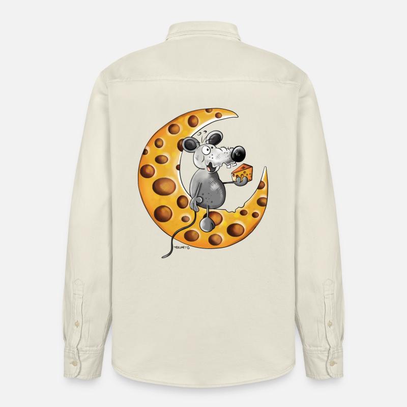 Maus liebt Käse - Relaxed Fit Unisex Organic Hemd von Stanley/Stella - Natur