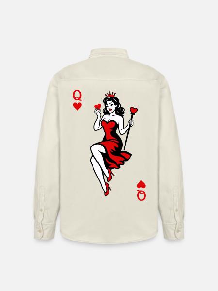 Heart Queen in Red - Relaxed Fit Unisex Organic Shirt by Stanley/Stella - soft Ecru