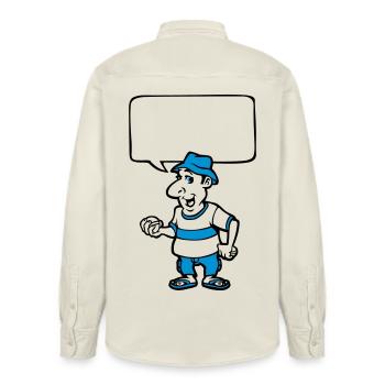 Bowls and bubble - Relaxed Fit Unisex Organic Shirt by Stanley/Stella - soft Ecru - Back - AI Model Male 178 light (178cm)