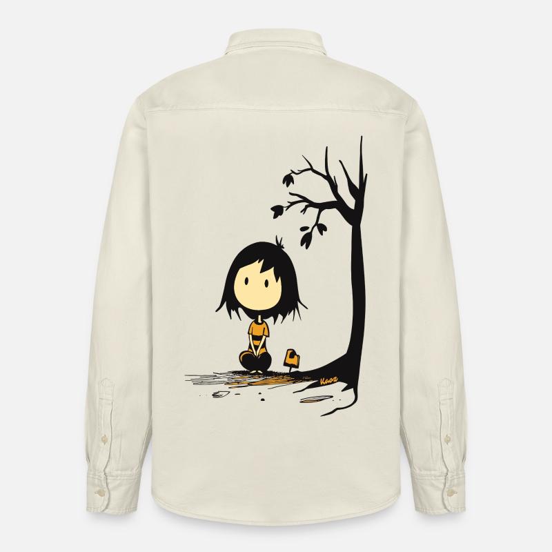 Wunderliches Mädchen unter sternenlosem Baum - Relaxed Fit Unisex Organic Hemd von Stanley/Stella - Natur