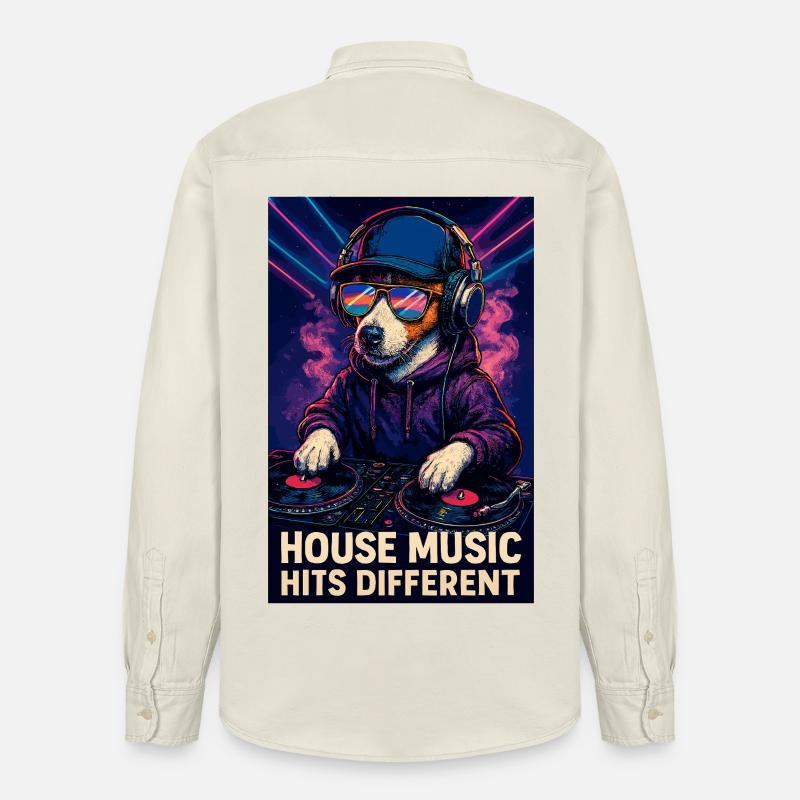 La house hit dans un style différent de DJ Jack Russell - Chemise unisexe coupe décontractée bio Stanley/Stella - écru doux