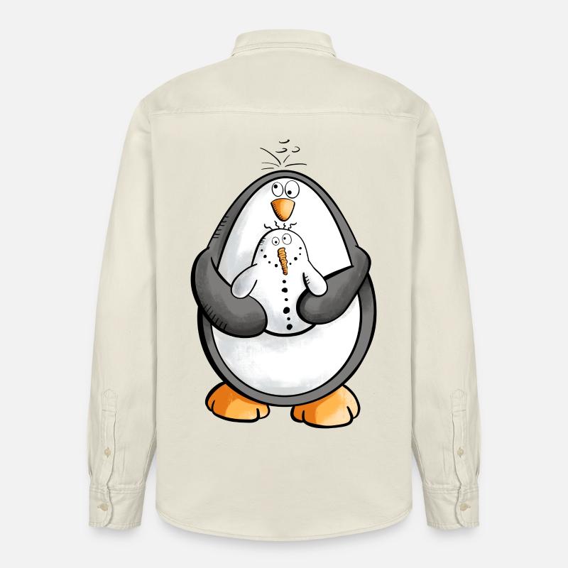 Pinguin und Schneemann sind beste Freunde - Relaxed Fit Unisex Organic Hemd von Stanley/Stella - Natur