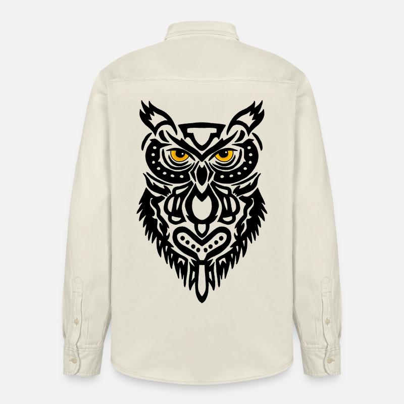 Der Blick der schwarzen Eule - Relaxed Fit Unisex Organic Hemd von Stanley/Stella - Natur