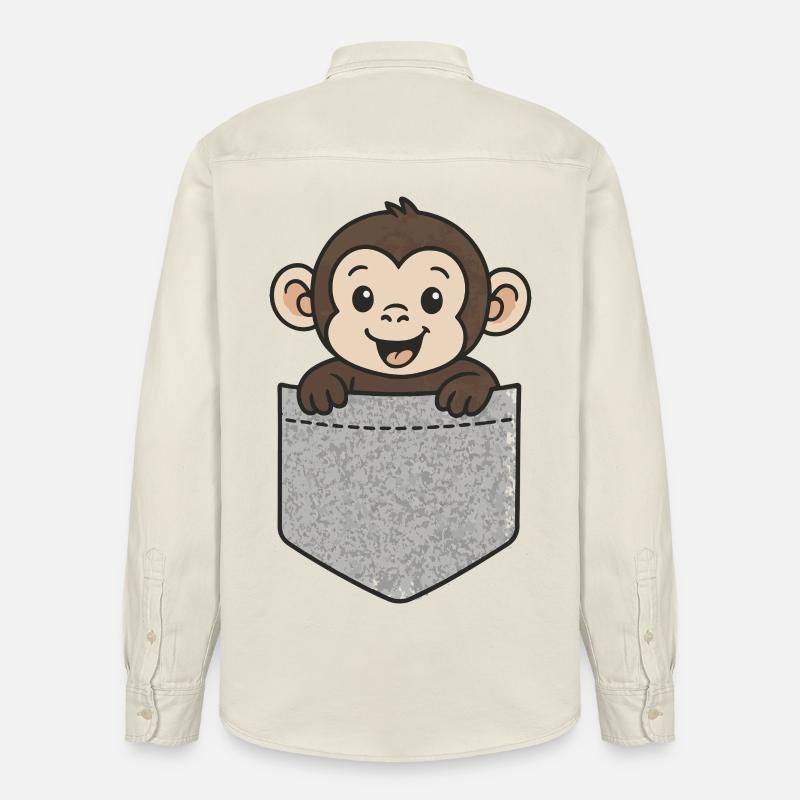 Taschenäffchen - Relaxed Fit Unisex Organic Hemd von Stanley/Stella - Natur