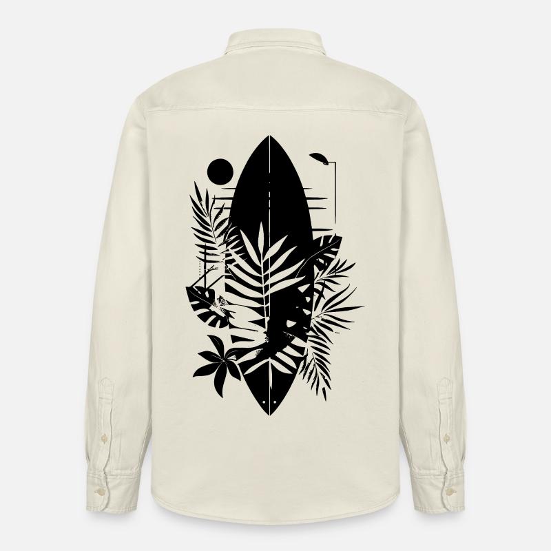 Planche de surf style dessin animé - Chemise unisexe coupe décontractée bio Stanley/Stella - écru doux