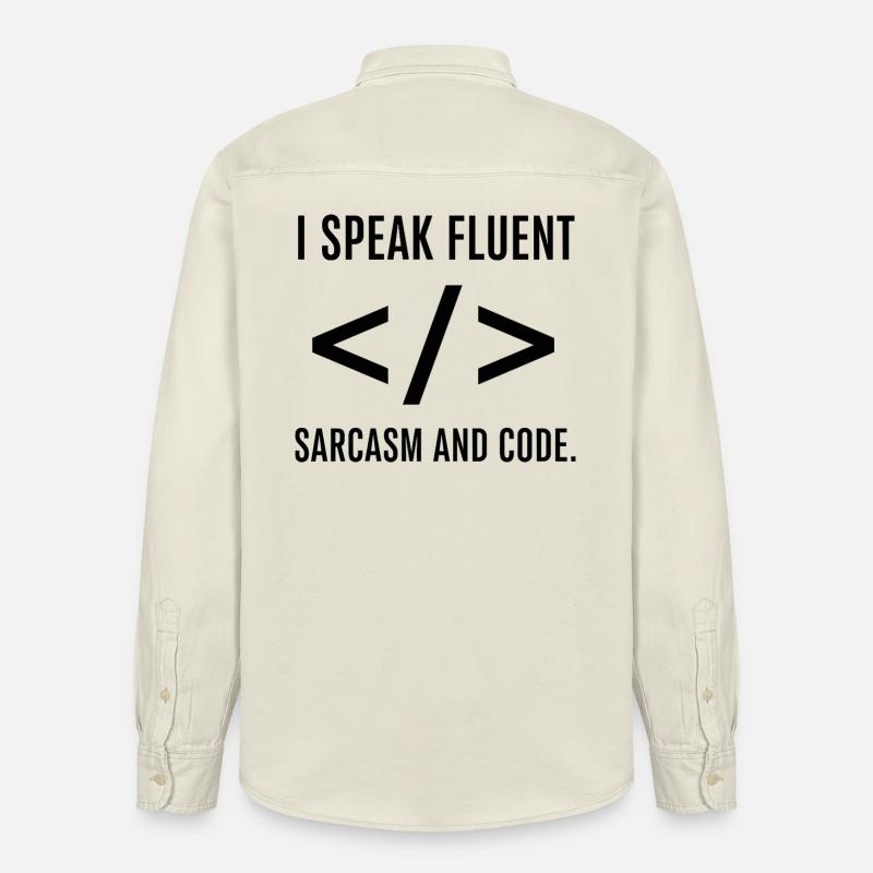 Je parle couramment le code - Chemise unisexe coupe décontractée bio Stanley/Stella - écru doux