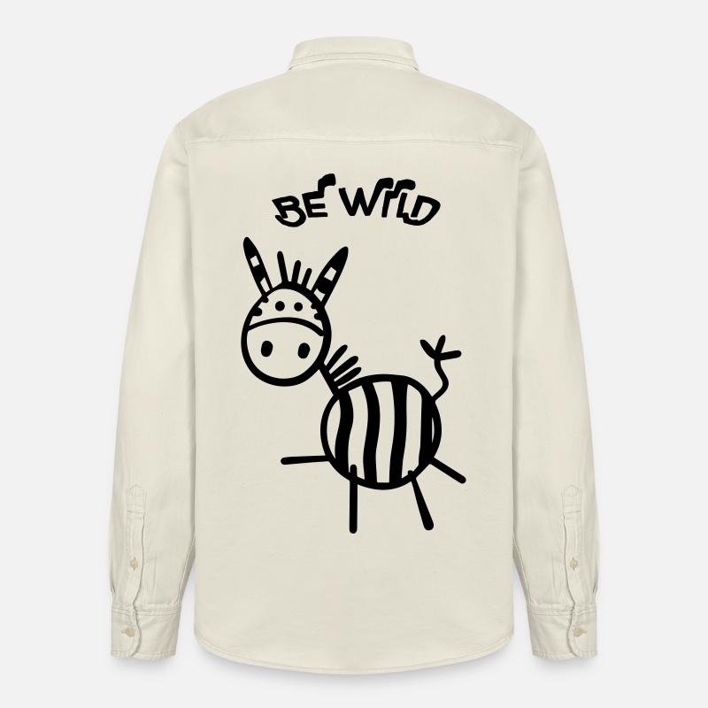 Be Wild Zebra - Relaxed Fit Unisex Organic Hemd von Stanley/Stella - Natur