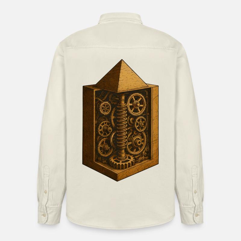 Pyramide von Chephren | Antike Getriebemechanik-Kunst - Relaxed Fit Unisex Organic Hemd von Stanley/Stella - Natur