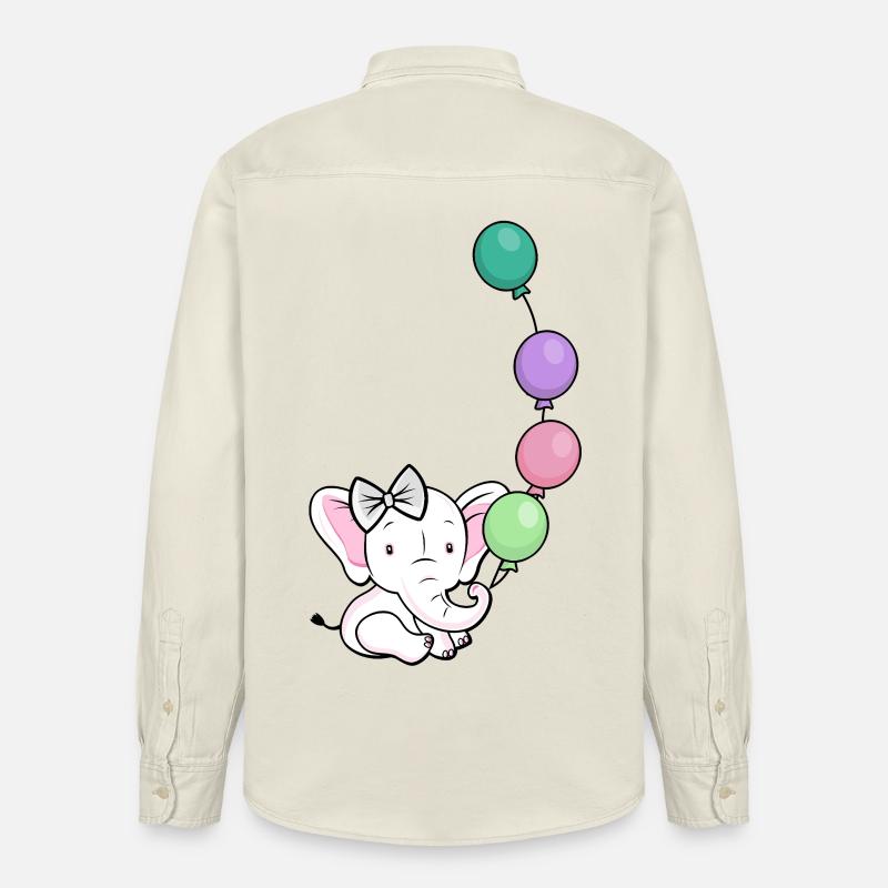 Ballonelefant mit Bogen - Relaxed Fit Unisex Organic Hemd von Stanley/Stella - Natur