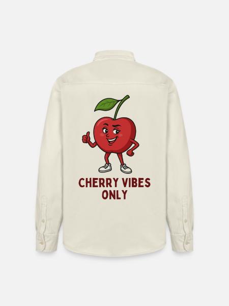 Cherry with style: Cherry Vibes Only - Relaxed Fit Unisex Organic Shirt by Stanley/Stella - soft Ecru