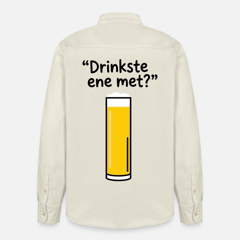 Drinkste ene met? - Kölsch Karneval Statement - Relaxed Fit Unisex Organic Hemd von Stanley/Stella - Natur