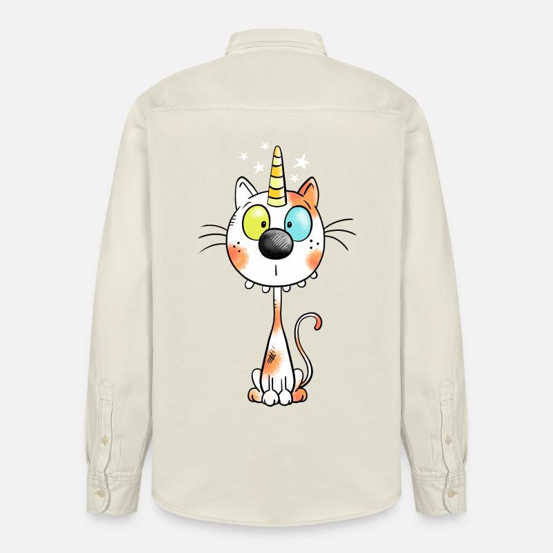 Mignon chat comique - Chemise unisexe coupe décontractée bio Stanley/Stella - écru doux