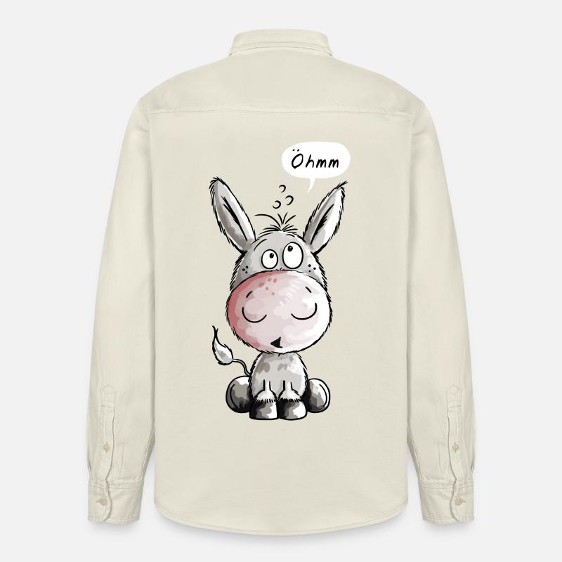 Öhmmm Esel - Eselchen - Comic - Tiere - Relaxed Fit Unisex Organic Hemd von Stanley/Stella - Natur
