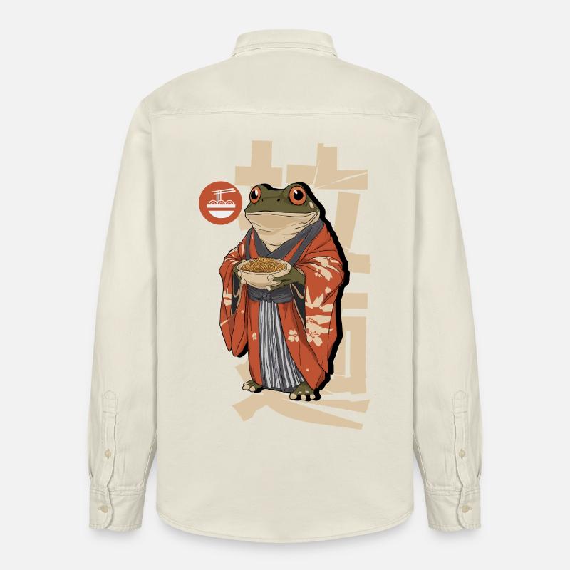 Des grenouilles mangeant des ramen - Chemise unisexe coupe décontractée bio Stanley/Stella - écru doux