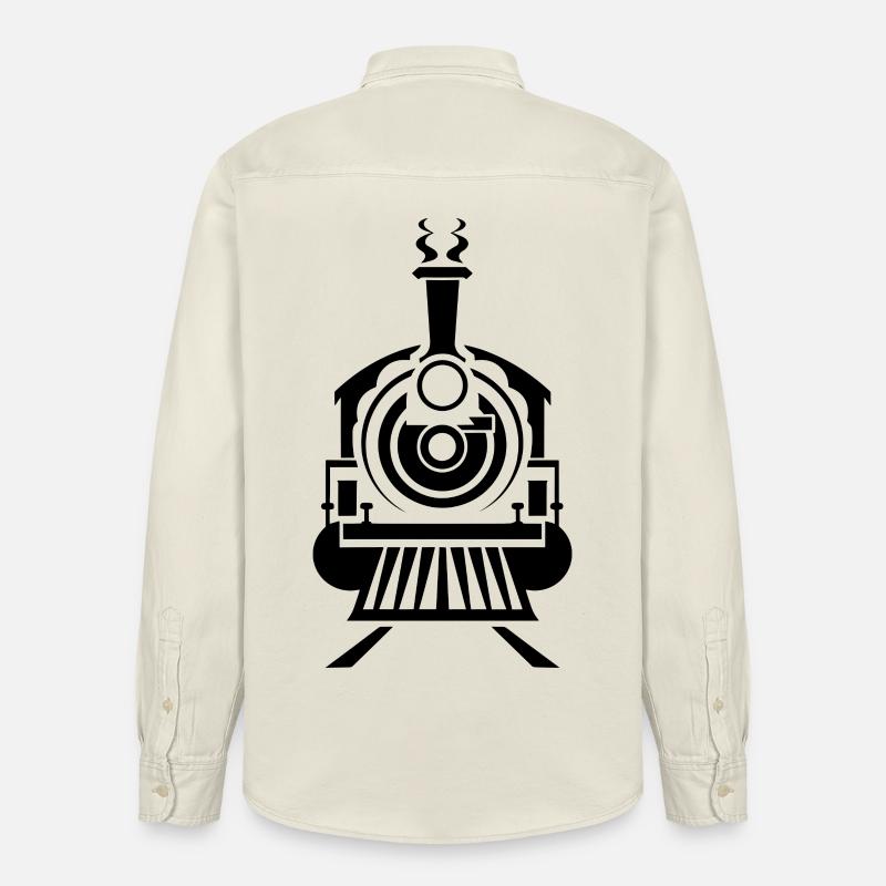 Graphiques de locomotives à vapeur - Chemise unisexe coupe décontractée bio Stanley/Stella - écru doux