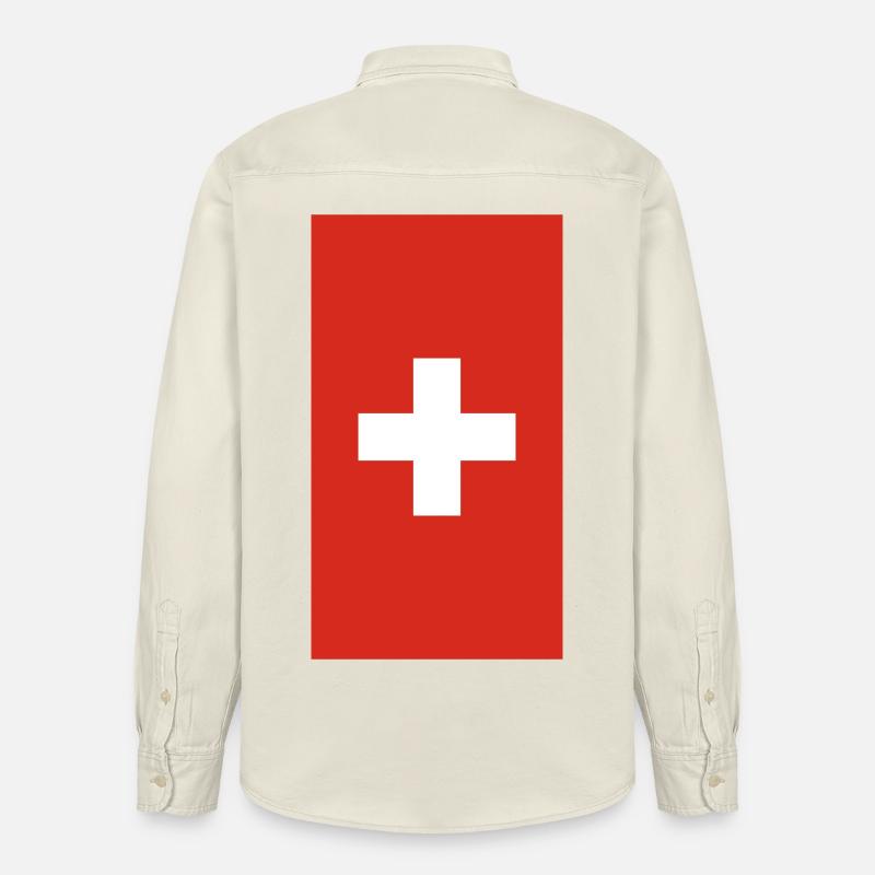 Telefon-Fall der Schweizer Flagge - Relaxed Fit Unisex Organic Hemd von Stanley/Stella - Natur
