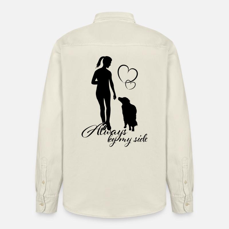 Doglover, by my side - Chemise unisexe coupe décontractée bio Stanley/Stella - écru doux