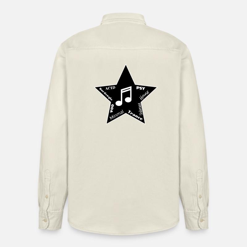 EDM Techno Stern - Relaxed Fit Unisex Organic Hemd von Stanley/Stella - Natur