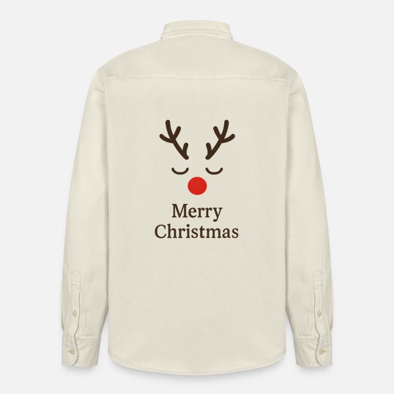 Renne Joyeux Noël - Chemise unisexe coupe décontractée bio Stanley/Stella - écru doux
