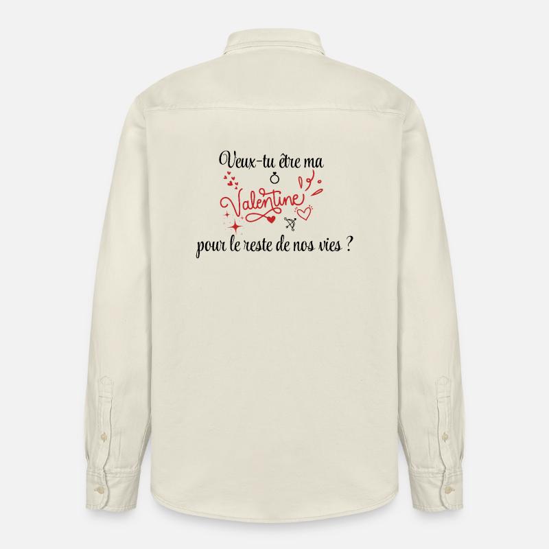 Demande en mariage, Saint-Valentin, Romantique - Chemise unisexe coupe décontractée bio Stanley/Stella - écru doux
