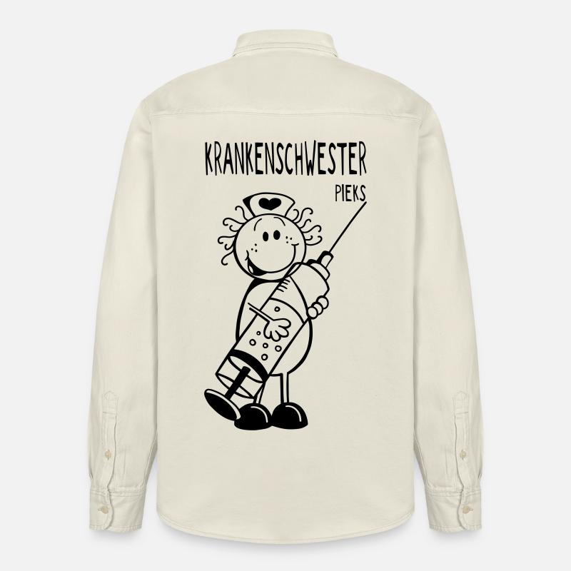 Krankenschwester mit Spritze - Geschenk - Relaxed Fit Unisex Organic Hemd von Stanley/Stella - Natur