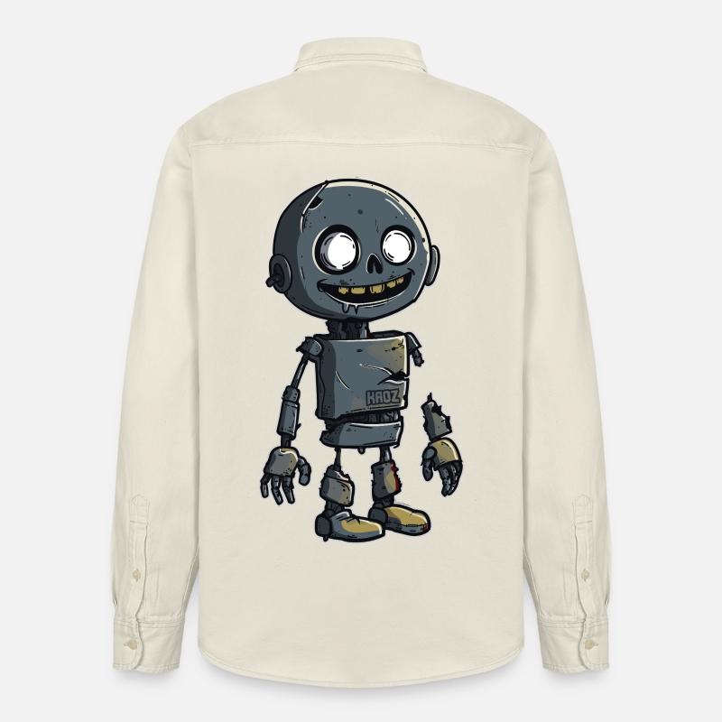 Petit robot zombie à scrap - Chemise unisexe coupe décontractée bio Stanley/Stella - écru doux