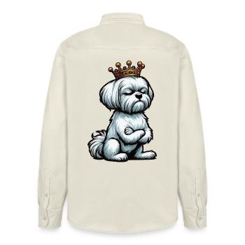 Malteser Malteserbesitzer Malteserliebhaber  - Relaxed Fit Unisex Organic Hemd von Stanley/Stella - Natur - Hinten - AI Model Male 178 light (178cm)