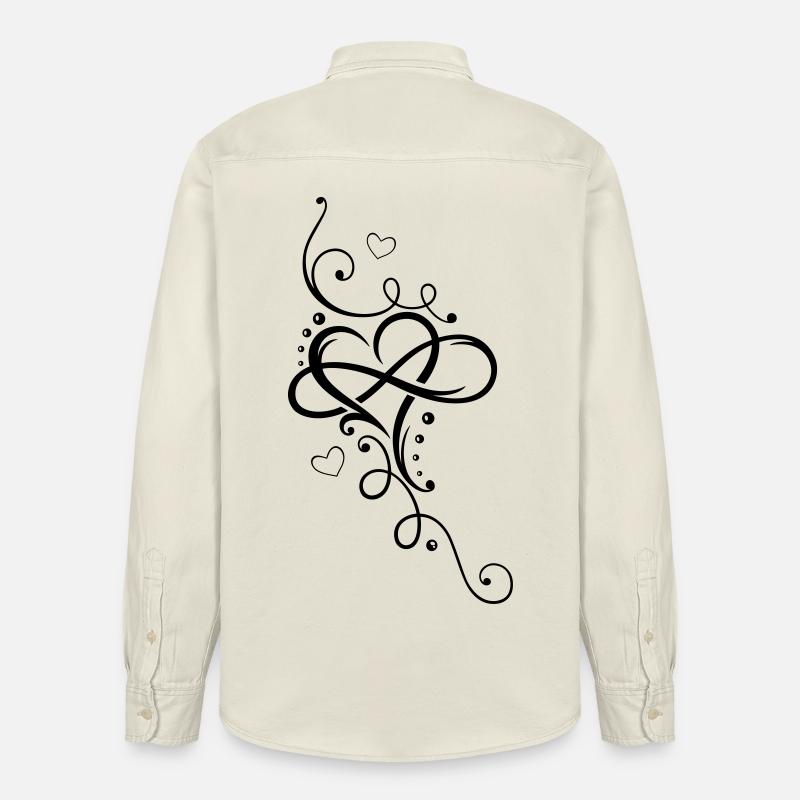 Herz, Unendlichkeit, heart, infinity - Chemise unisexe coupe décontractée bio Stanley/Stella - écru doux