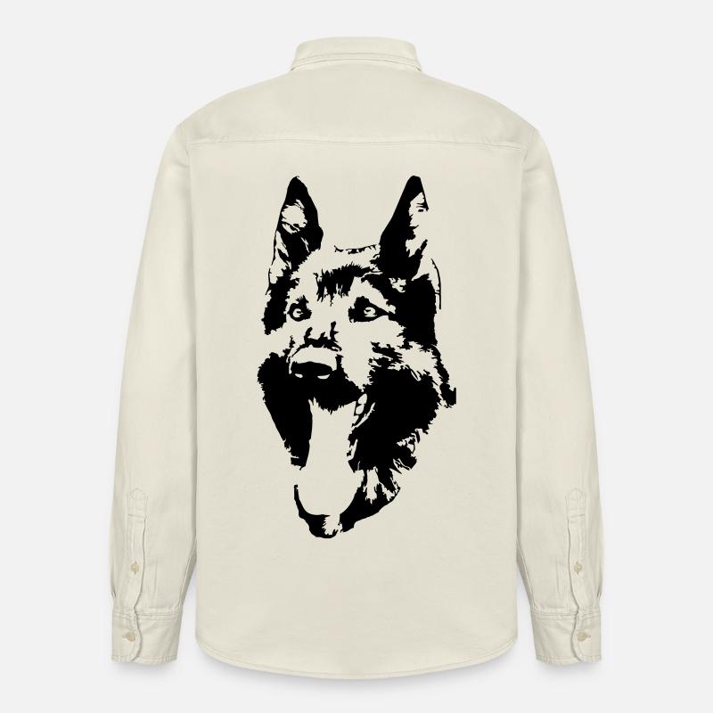 Deutscher Schäferhund Kopf - Relaxed Fit Unisex Organic Hemd von Stanley/Stella - Natur