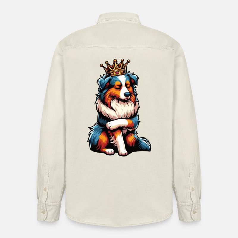 Australian Shepherd Aussie Aussiebesitzer Aussies - Relaxed Fit Unisex Organic Hemd von Stanley/Stella - Natur