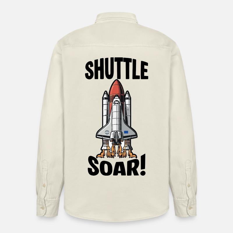 Navette Spatiale Décollage Shuttle Soar - Chemise unisexe coupe décontractée bio Stanley/Stella - écru doux