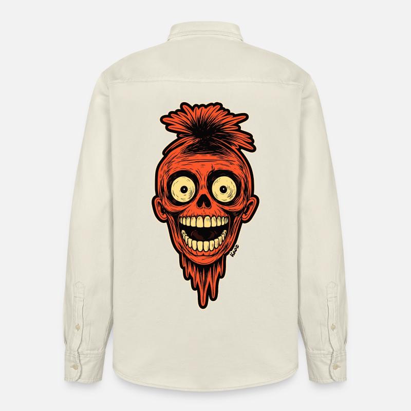 Crimson Skull Mohawk Maskottchen - Relaxed Fit Unisex Organic Hemd von Stanley/Stella - Natur