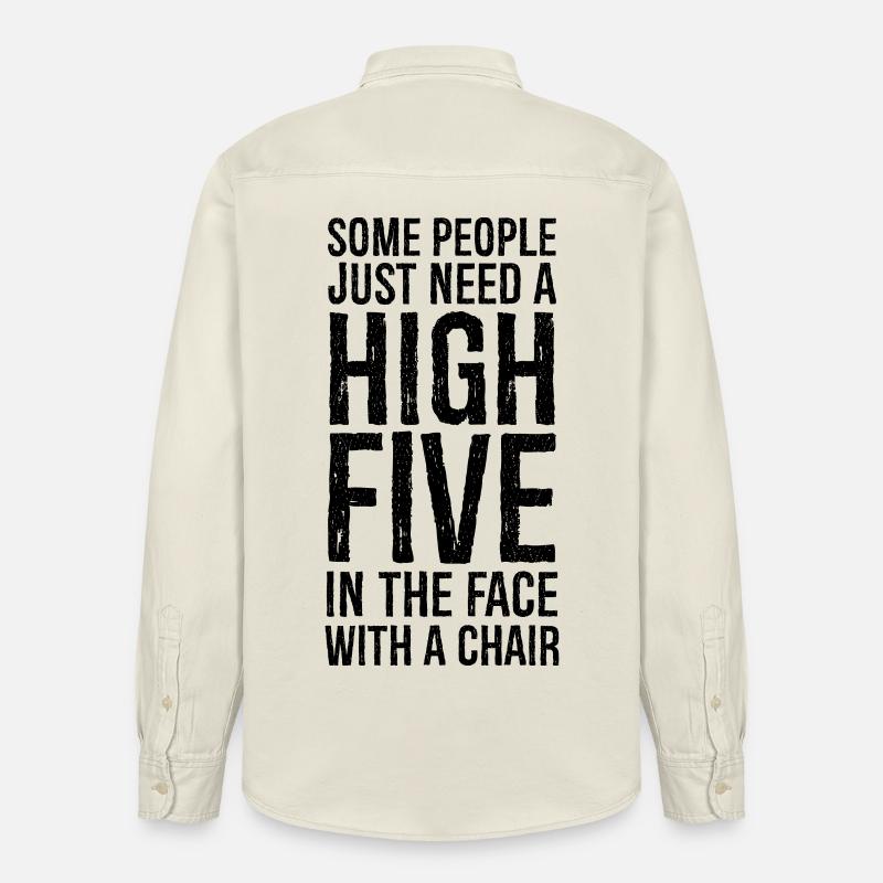 Some People Need A High Five - Chemise unisexe coupe décontractée bio Stanley/Stella - écru doux